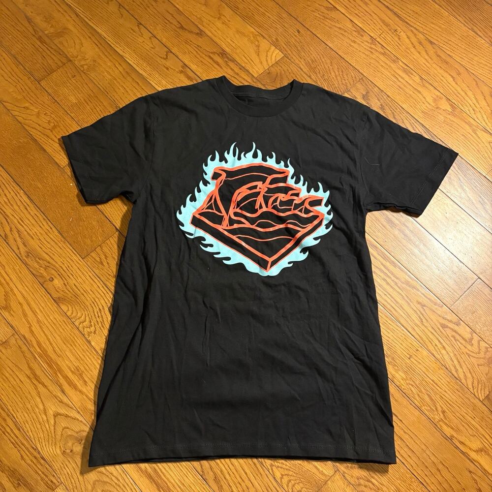 Pink Dolphin Men's Medium Black Flaming Logo Graphic Short Sleeve T-Shirt